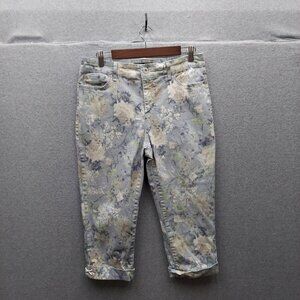 Bandolino Mandie Capri Pants Womens Size 12 Floral Print Cotton Blend